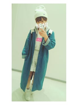 「青×白」｜「アイテム（その他アウター）」を使った、ゆーちゃん＠さん（レディース・152cm）の春コーディネート