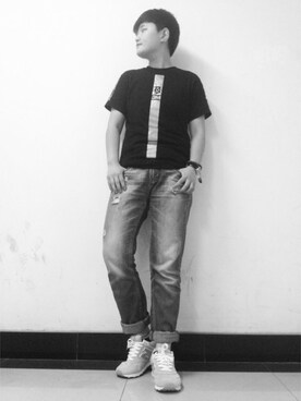 「アイテム（その他シューズ、グレー系）」を使った、刘点Dannyさん（レディース・170cm）の冬コーディネート