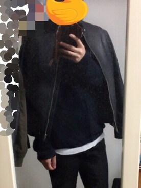 「BACK NUMBER（バックナンバー）のアイテム（ライダースジャケット）」を使った、Ryunosukeさん（メンズ・169cm）の秋コーディネート