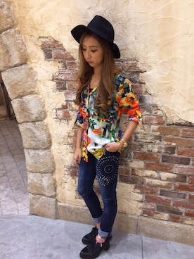 「Desigual（デシグアル）のアイテム（トップス）」を使った、Y.U.Iさん（レディース・154cm）の秋コーディネート