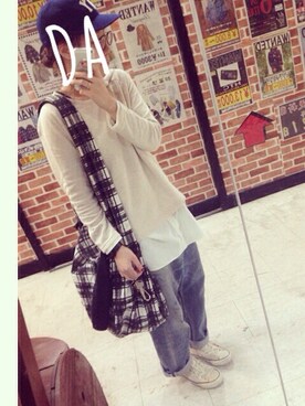 「スウェット×シャツ」｜だまやさん（レディース・165cm）の冬コーディネート