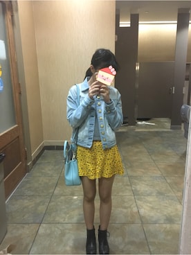 「アイテム（カーゴパンツ、イエロー系）」を使った、bonnieさん（レディース・160cm）の春コーディネート