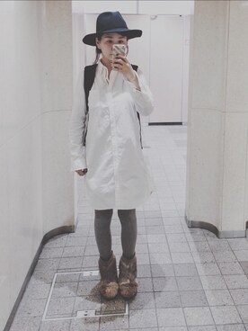 「GLOBAL WORK（グローバルワーク）のフェルトナカオレＨＡＴ/565115（ハット）」を使った、KEIさん（レディース・160cm）の春コーディネート