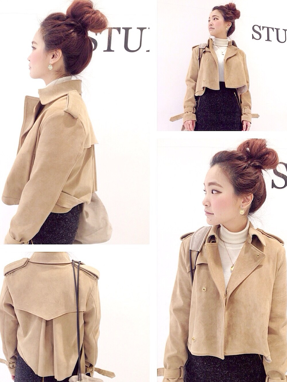 「STUDIOUS、PARCO SHIBUYA、08sircus、Yuge、outfit、TOKYO、ファッション手当」｜「Yugeのアイテム（スカート、グレー系）」を使った、MIRAN.KIMさん（レディース・158cm）の冬コーディネートの1枚目の写真