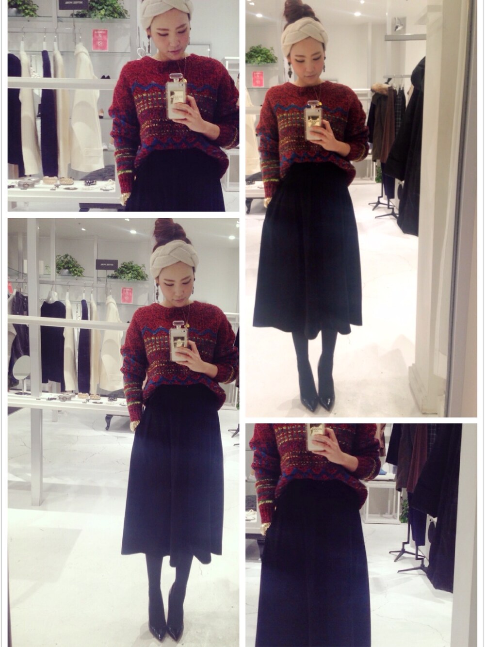 「STUDIOUS、lot lamb、pippichic、TOKYO、PARCO SHIBUYA、outfit、ファッション手当」｜「STUDIOUSのSTUDIOUS タックボリュームパンツ.（その他パンツ、ブラック系）」を使った、MIRAN.KIMさん（レディース・158cm）の冬コーディネートの1枚目の写真