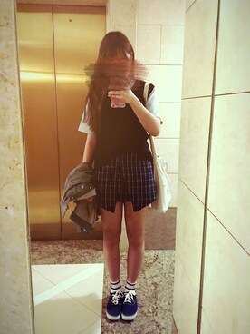 「knitvest」｜ cherry. 🎈さん（レディース・172cm）の秋コーディネート