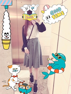 「MONKI」｜ cherry. 🎈さん（レディース・172cm）の春コーディネート