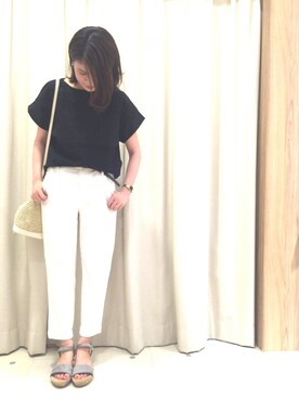 「3can4on（サンカンシオン）のアイテム（サンダル）」を使った、akkoさん（レディース・159cm）の夏コーディネート