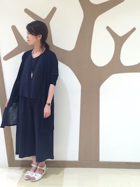 「3can4on（サンカンシオン）のアイテム（サンダル）」を使った、akkoさん（レディース・159cm）の夏コーディネート