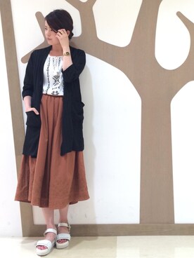 「3can4on（サンカンシオン）のアイテム（サンダル）」を使った、akkoさん（レディース・159cm）の夏コーディネート