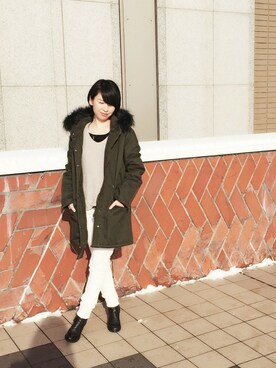 「B'2nd（ビーセカンド）のアイテム（モッズコート）」を使った、B'2nd roit SAPPOROさん（レディース・160cm）の冬コーディネート