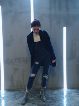 「アイテム（ブーツ、シルバー系）」を使った、Pqqq_Guさん（レディース・165cm）の冬コーディネート