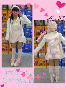 「ニーハイソックス」｜「アイテム（サロペット/オーバーオール）」を使った、ゆみかさん（レディース・157cm）の秋コーディネート