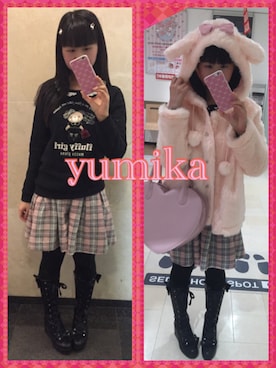 「キュロット」｜「アイテム（その他アウター）」を使った、ゆみかさん（レディース・157cm）の冬コーディネート