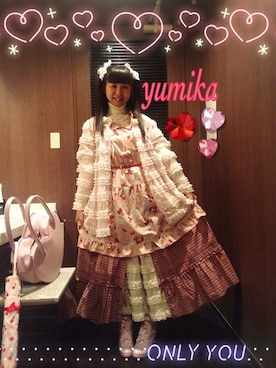 「ハーフツイン」｜「アイテム（スカート）」を使った、ゆみかさん（レディース・157cm）の冬コーディネート
