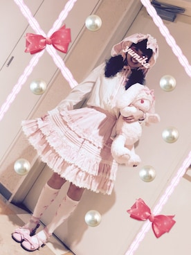 「うさ耳」｜「アイテム（スカート）」を使った、ゆみかさん（レディース・157cm）の秋コーディネート