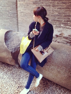 「MidiUmi（ミディウミ）のアイテム（その他アウター）」を使った、aaaaaさん（レディース・163cm）の冬コーディネート