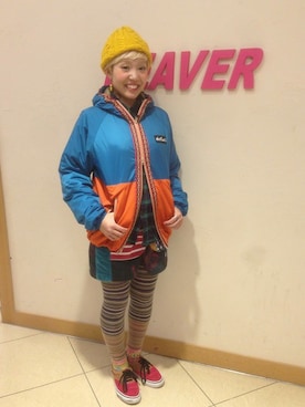 「WILD THINGS（ワイルドシングス）のアイテム（マウンテンパーカー）」を使った、✰こっちゃん⍢⃝ஐさん（レディース・156cm）の秋コーディネート