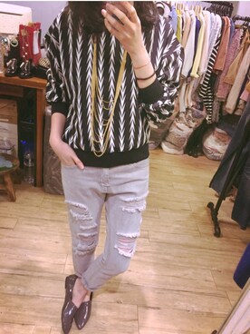 「アイテム（その他シューズ、グレー系）」を使った、weenie.s💋さん（レディース・160cm）の春コーディネート