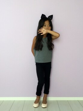 「ドラフトGAP」｜「アイテム（バレエシューズ）」を使った、_.sさん（キッズ・120cm）の夏コーディネート