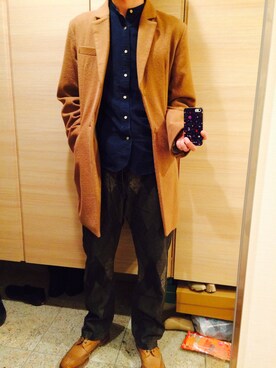 「CABANE de ZUCCa（カバンドズッカ）のアイテム（ブーツ）」を使った、よしきさん（メンズ・179cm）の冬コーディネート