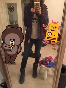 「Abercrombie&Fitch（アバークロンビーアンドフィッチ）のアイテム」を使った、Joycechien さん（レディース・162cm）の冬コーディネート