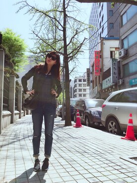 「salad（サラダ）のアイテム（ジャケット/アウター）」を使った、Joycechien さん（レディース・162cm）の春コーディネート