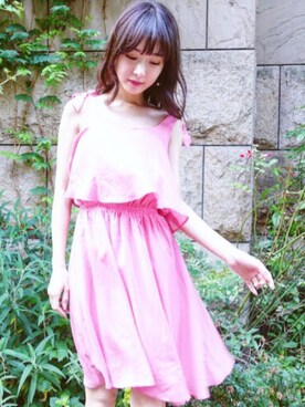 「Marblee（マー ブリー）のアイテム」を使った、西川 瑞希さん（レディース・157cm）の夏コーディネート