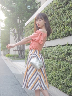 「DRWCYS（ドロシーズ）のアイテム（その他トップス）」を使った、西川 瑞希さん（レディース・157cm）の夏コーディネート