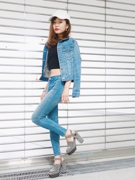 「エロ」｜「アイテム（ジャケット/アウター）」を使った、西川 瑞希さん（レディース・157cm）の秋コーディネート