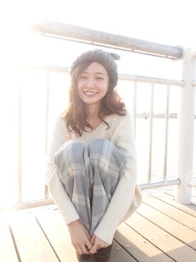 西川 瑞希 is wearing Khaju "Federicamoretti:リボンニットキャップ"