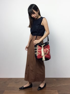 「チャイハネ（チャイハネ）のアイテム（ショルダーバッグ）」を使った、erikoさん（レディース・152cm）の春コーディネート