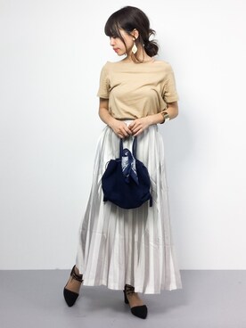 erikoさんの「スエード巾着ハンドバッグ【PLAIN CLOTHING】」を使ったコーディネート