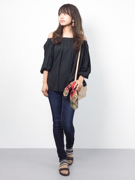 「PLAIN CLOTHING（プレーンクロージング）のアイテム（サンダル）」を使った、erikoさん（レディース・152cm）の夏コーディネート