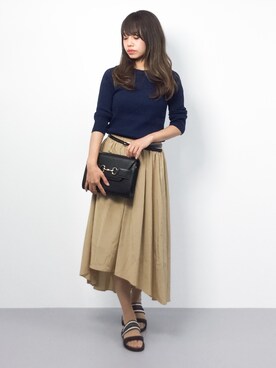 「PLAIN CLOTHING（プレーンクロージング）のアイテム（サンダル）」を使った、erikoさん（レディース・152cm）の夏コーディネート