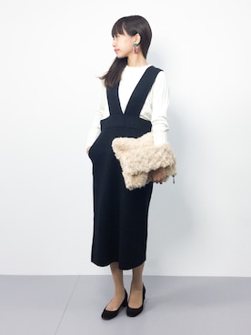 「Mila Owen（ミラオーウェン）のロングスリーブニット（ニット/セーター）」を使った、erikoさん（レディース・152cm）の秋コーディネート