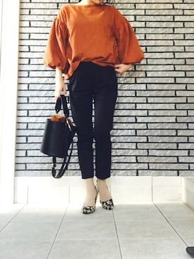 「バルーンスリーブ」｜Fさん（レディース・158cm）の秋コーディネート