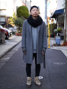 「レイヤードパンツ」｜KDFWさん（メンズ・173cm）の冬コーディネート