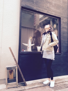 「SHEL’TTER（シェルター）のアイテム（パンツ）」を使った、あーるこさん（レディース・162cm）の春コーディネート