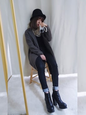 「머플러」｜김소영さん（レディース・153cm）の冬コーディネート