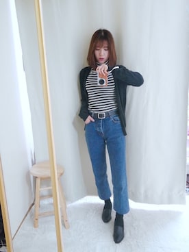 「와이드팬츠」｜김소영さん（レディース・153cm）の冬コーディネート