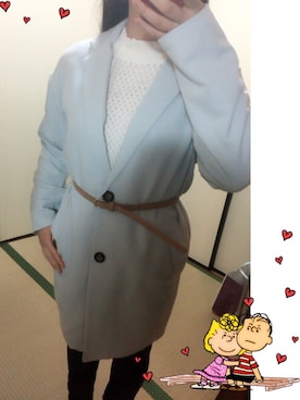 「AS KNOW AS PINKY（アズノゥアズピンキー）のアイテム（ダウンジャケット/コート）」を使った、eaさん（レディース・156cm）の秋コーディネート