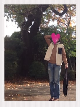 「Maison Kitsune（メゾンキツネ）のアイテム（その他アウター）」を使った、よ〜こさん（レディース・163cm）の秋コーディネート