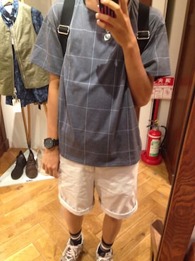 「STUDIOUS（ステュディオス）のアイテム（レッグウェア）」を使った、しゅんたんさん（メンズ・175cm）の夏コーディネート