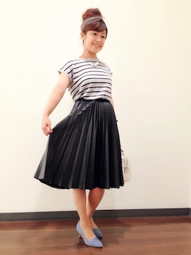 「リバーシブル」｜「アイテム（パンプス）」を使った、araiさん（レディース・154cm）の夏コーディネート