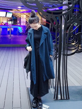 「PULL&BEAR（プルアンドベア）のアイテム（その他シューズ）」を使った、jiani jhouさん（レディース・160cm）の冬コーディネート