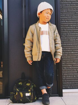 「Paul Smith（ポールスミス）のアイテム（スウェット）」を使った、iori0319さん（キッズ・110cm）の秋コーディネート