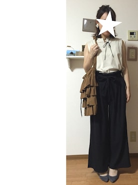 「フリルトート」｜「アイテム（アクセサリー）」を使った、♡☺︎KAZ☺︎♡さん（レディース・150cm）の秋コーディネート