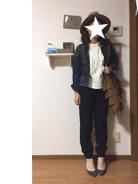 「フリルトート」｜「アイテム（帽子）」を使った、♡☺︎KAZ☺︎♡さん（レディース・150cm）の秋コーディネート
