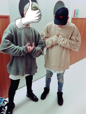 「Gosha Rubchinskiy（ゴーシャラブチンスキー）のアイテム（キャップ）」を使った、はるさん（メンズ・173cm）の冬コーディネート